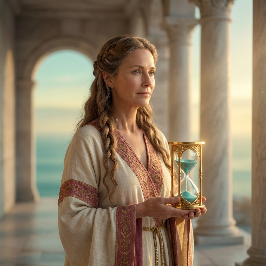 Mujer serena organizando su día con calma